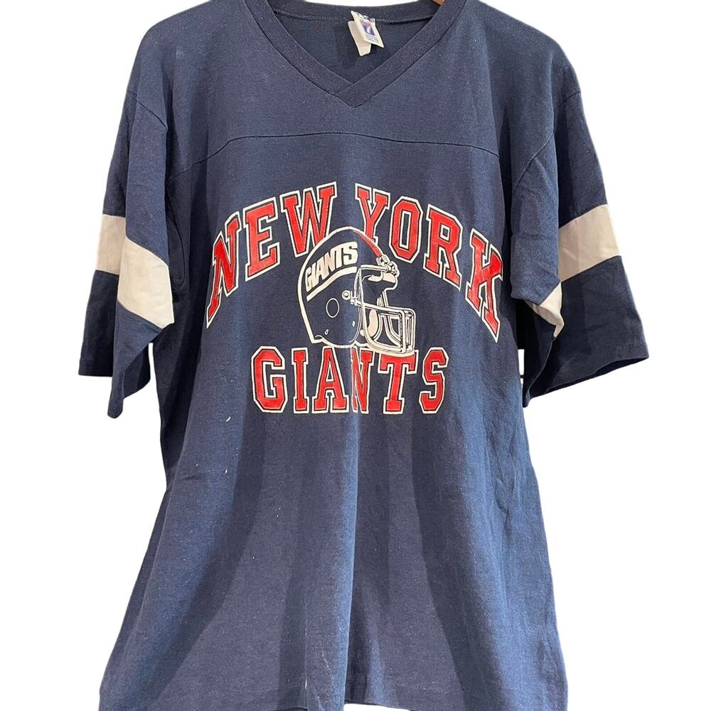 Vintage 90s New York Giants Logo 7 Single Stitch Shirt Adult Large